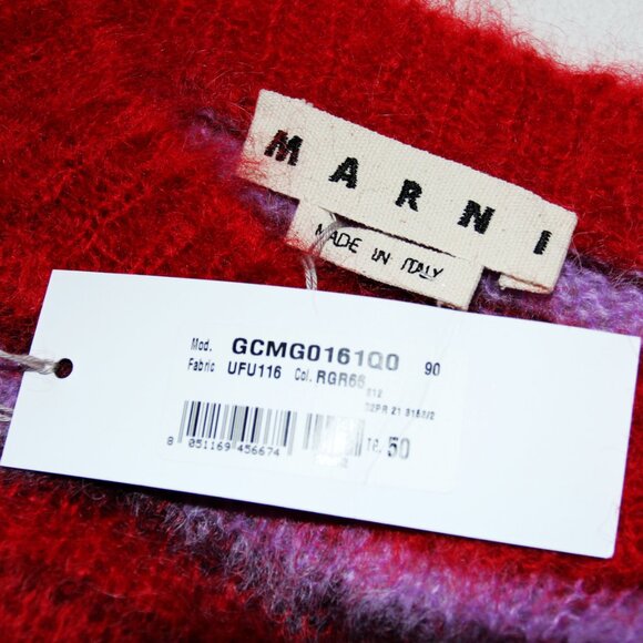 BNWT AW21 MARNI STRIPED FUZZY-WUZZY MOHAIR SWEATER 50 - Picture 8 of 12